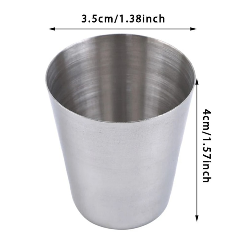 Stainless Steel Travel Cups Set Portable Shot Glasses With Case Outdoor Drinkware Kit 2