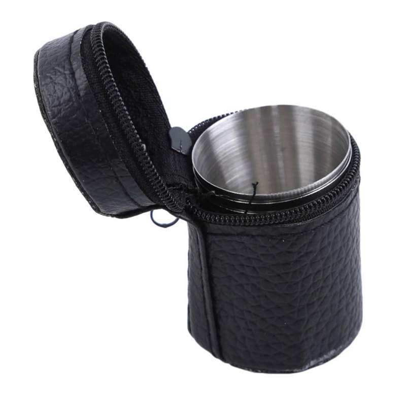 Stainless Steel Travel Cups Set Portable Shot Glasses With Case Outdoor Drinkware Kit 4