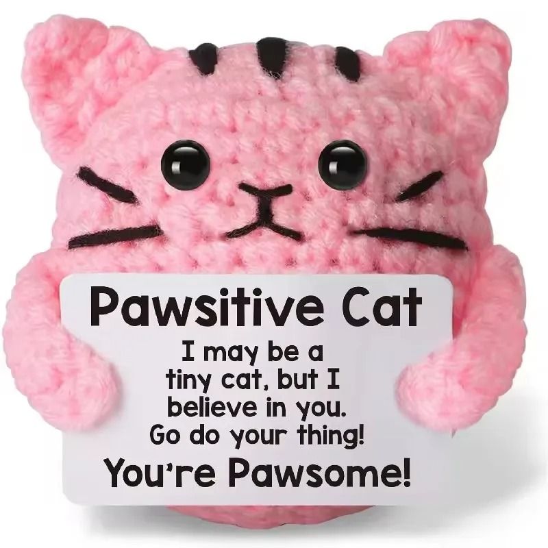 Crochet Coffee Doll Emotional Support Plush Handmade Knitted Desk Ornament Gift 10