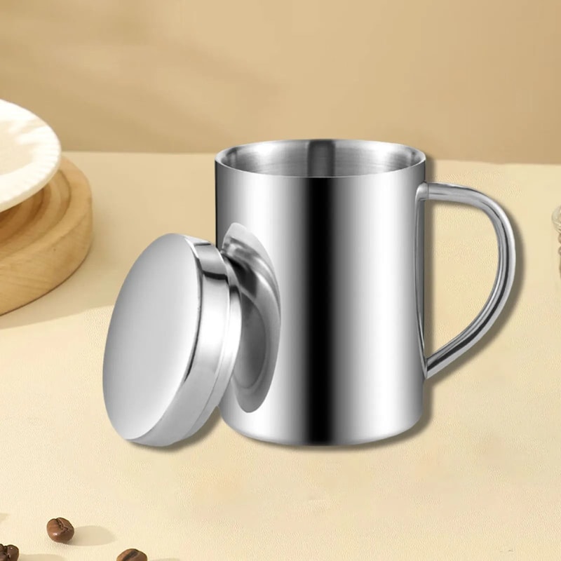 Double Wall Stainless Steel Mug Insulated Coffee Cup With Lid Portable Thermal Travel Mug 6