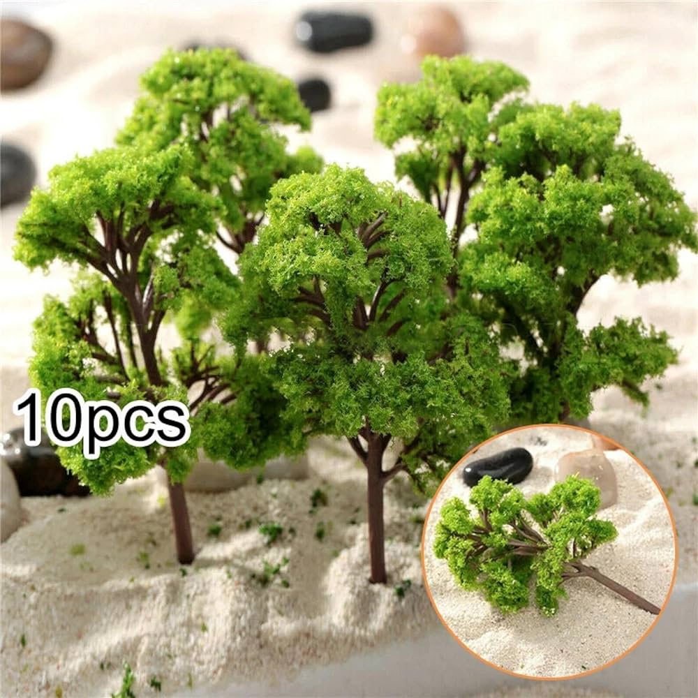 Miniature Model Trees Set 10pcs Railroad Scenery Trees For Diorama And Landscape Decor 0