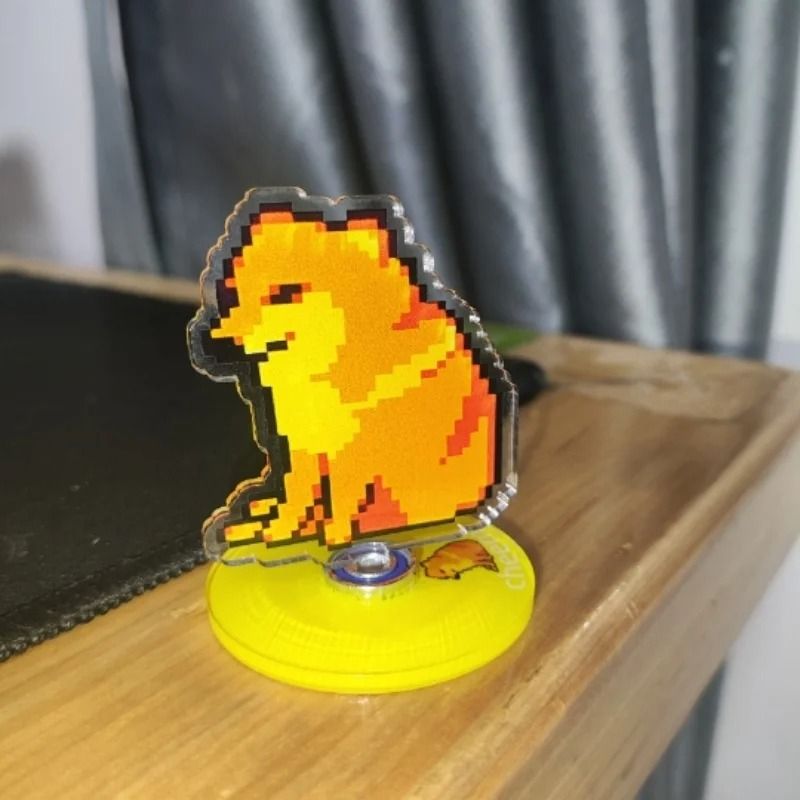 Rotating Cat Desk Decor Cute Kitten Acrylic Stand Kawaii Cat Ornament 360 Display 7