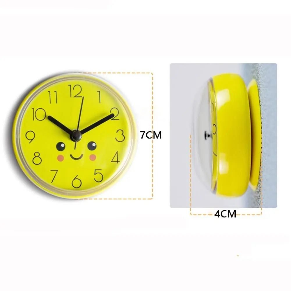 Waterproof Suction Clock Mini Bathroom Wall Clock Anti Fog Shower Timer 7