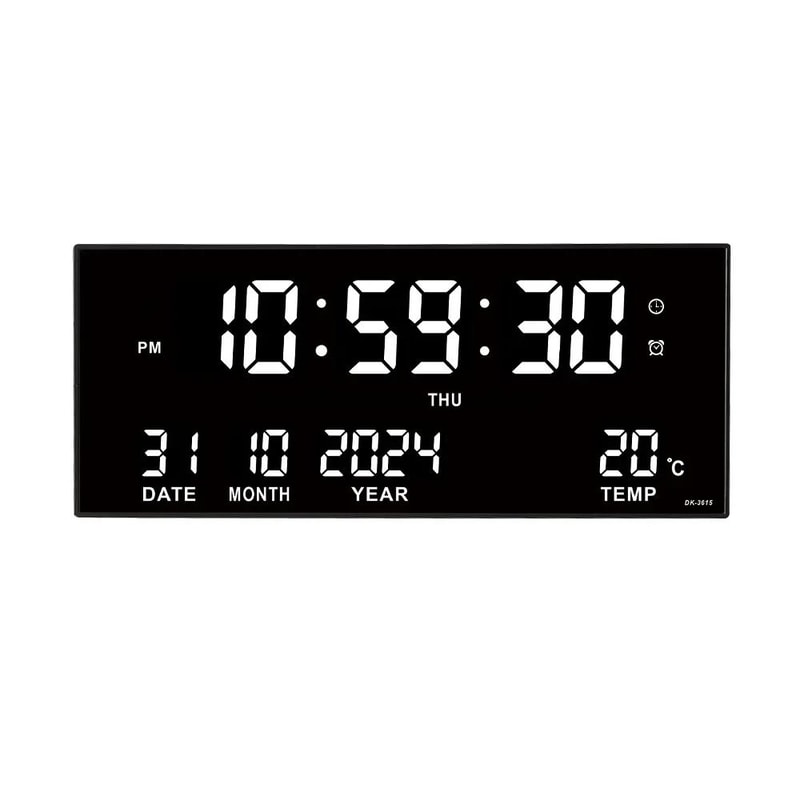 Large Digital Wall Clock LED Display With Alarm Calendar Temperature 4