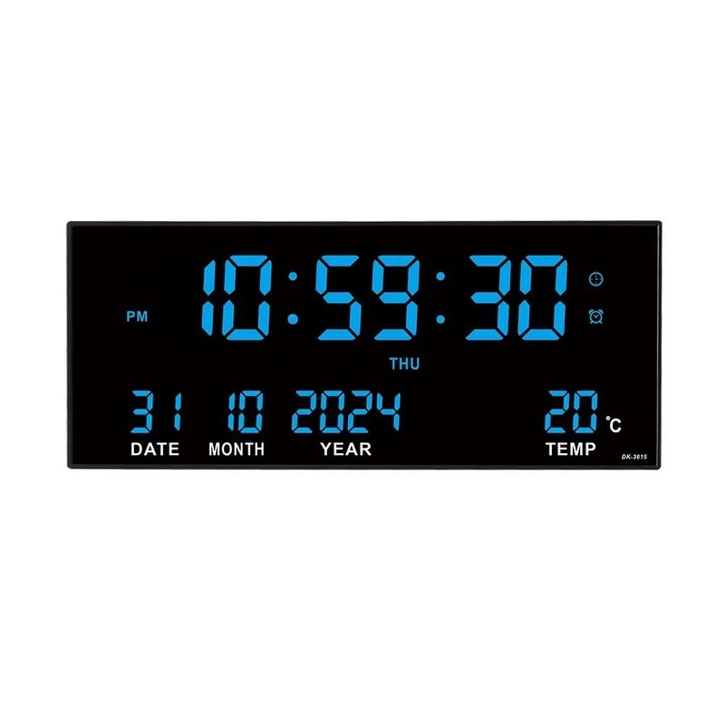 Large Digital Wall Clock LED Display With Alarm Calendar Temperature 1