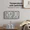 Mirror Wall Clock Silent Modern Design With Temperature Display 12