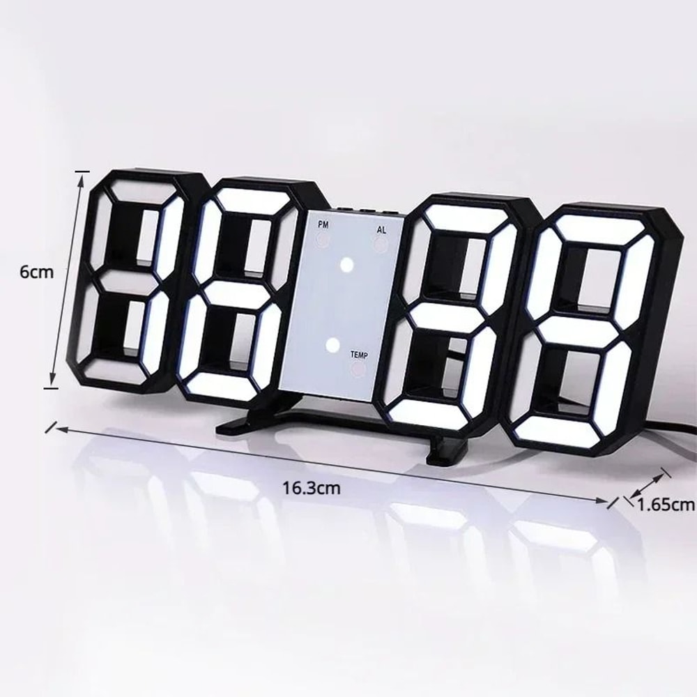 3D LED Wall Clock Digital Display With Night Glow And Adjustable Brightness 6