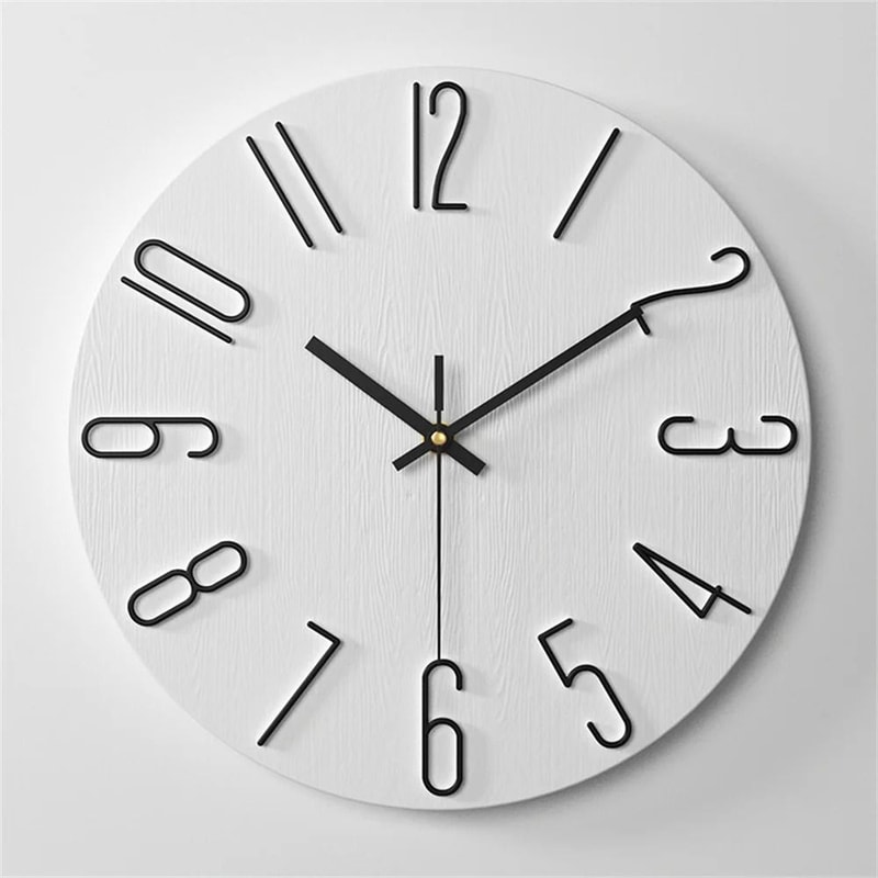 12 Inch Analog Wall Clock Battery Powered Silent Classic Design 2