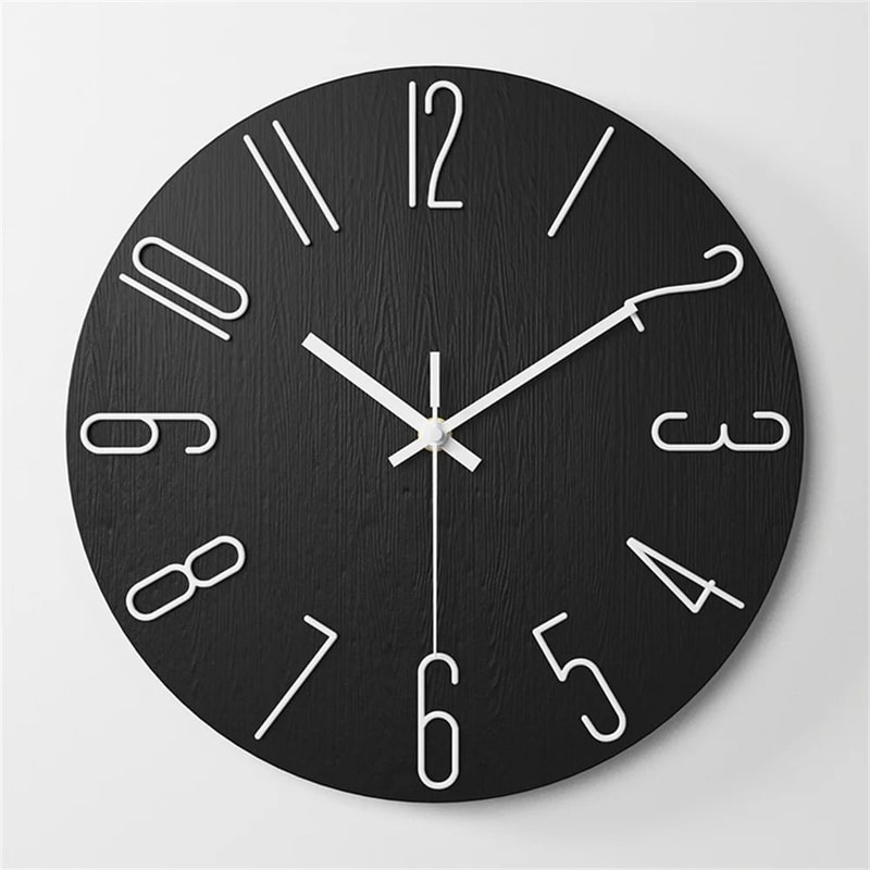 12 Inch Analog Wall Clock Battery Powered Silent Classic Design 3