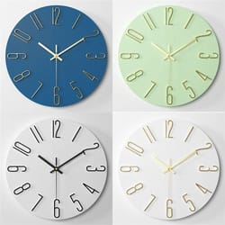 12 inch analog wall clock battery powered silent classic design