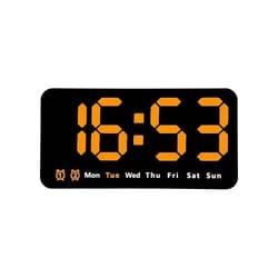 voice control digital wall clock large led display with temperature and dual alarm