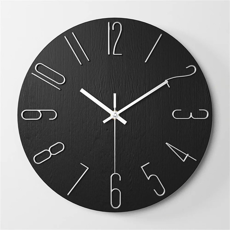 12 Inch Silent Analog Wall Clock Battery Powered Classic Home Office Design 3