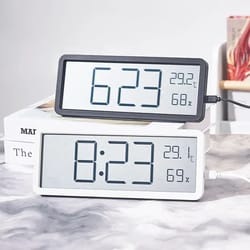 large screen digital wall clock with temperature and humidity display