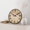 Nautical Compass Wall Clock Vintage Wooden Beach Style Silent Decor 6