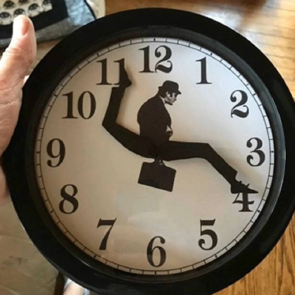 Funny Silly Walk Wall Clock Creative Silent Novelty Home Decor 3