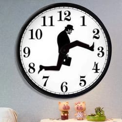 funny silly walk wall clock creative silent novelty home decor