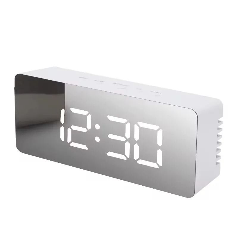 Mirror LED Alarm Clock Digital Display With Temperature And Smart Night Light 2