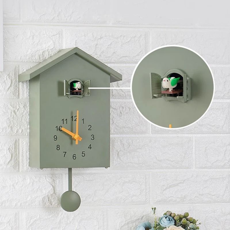 Modern Cuckoo Wall Clock With Silent Pendulum And 24 Hour Display 7