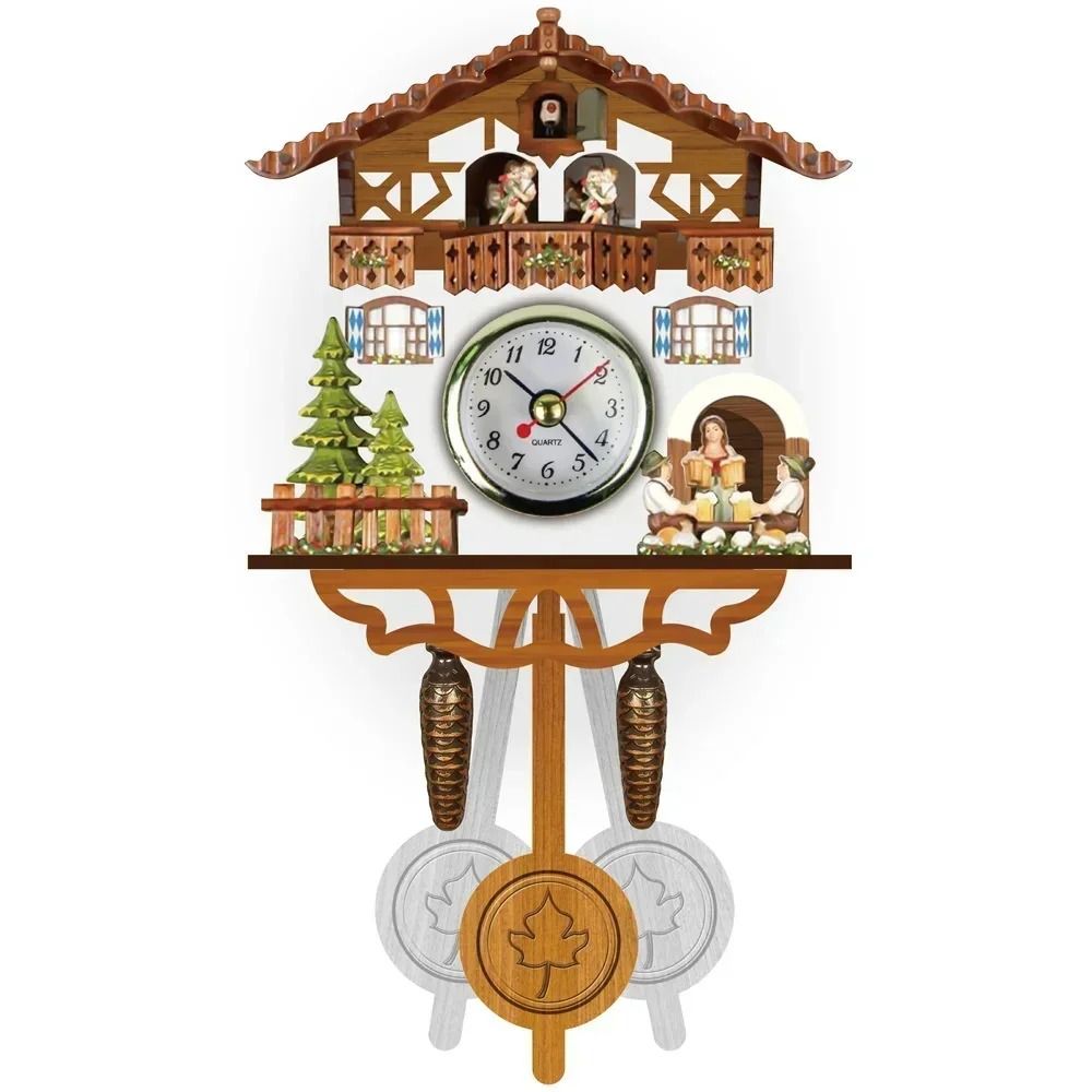 Wooden Cuckoo Wall Clock With Bird Alarm And Silent Quartz Movement 14
