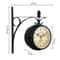 Vintage Double Sided Wall Clock Retro Metal Train Station Style 6