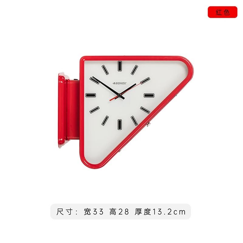 Modern Double Sided Wall Clock Minimalist Silent Triangle Design 4