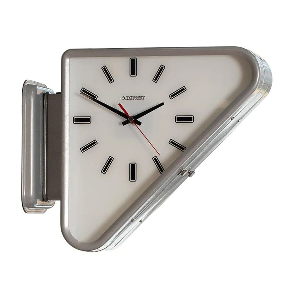 Modern Double Sided Wall Clock Minimalist Silent Triangle Design 0