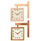 Wooden Corner Wall Clock Double Sided Silent Decorative Design 3