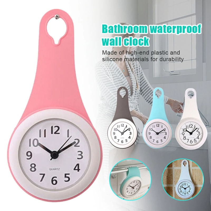 Water Resistant Wall Clock Silent Multipurpose Clock For Kitchen And Bathroom 8