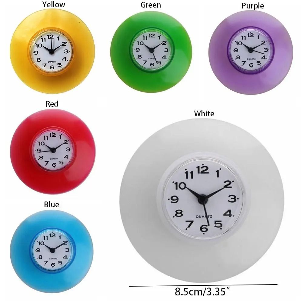Waterproof Bathroom Clock With Suction Cup Anti Fog Shower Design 7
