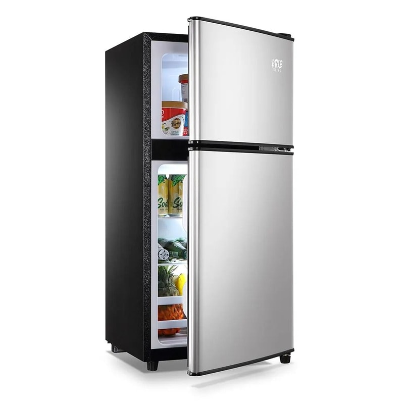 Compact Mini Fridge With Freezer Double Door Energy Efficient Small Refrigerator 2