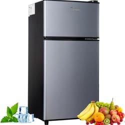 compact mini fridge with freezer double door energy efficient small refrigerator