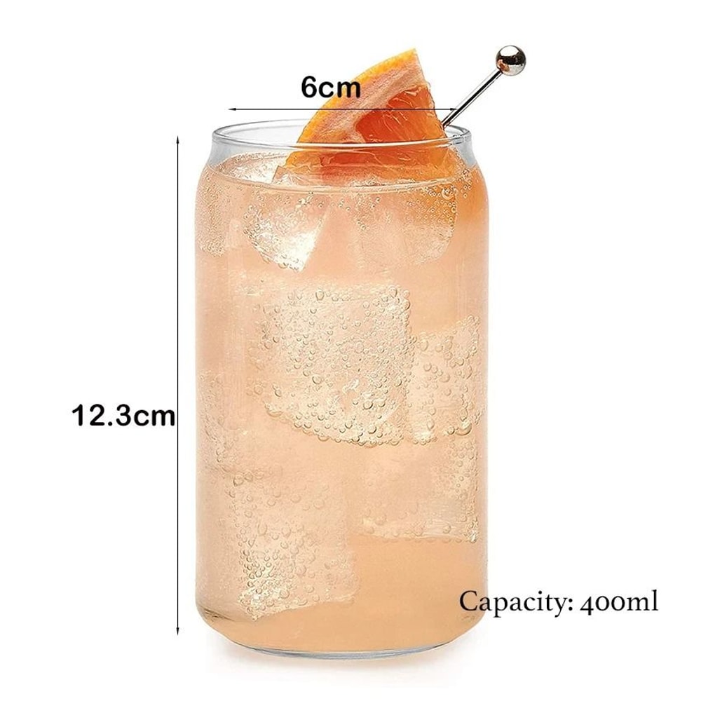 Can Shaped Glass Cups Set With Straws 4 Piece Beer And Cocktail Glass Set 1