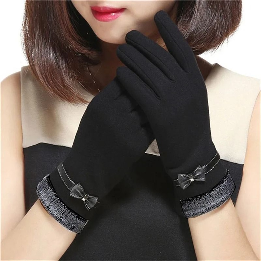 Womens Winter Gloves Touch Screen Thermal Fleece Lined Warm Full Finger Gloves 9