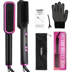 electric hair straightening comb fast heating anti frizz straightener brush