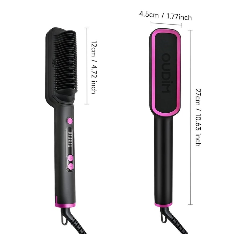 Electric Hair Straightening Comb Fast Heating Anti Frizz Straightener Brush 2