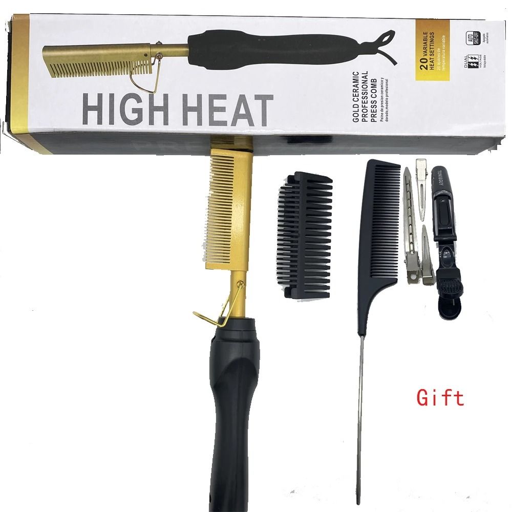 Electric Hot Comb Hair Straightener Fast Heating Pressing Comb Brush 2