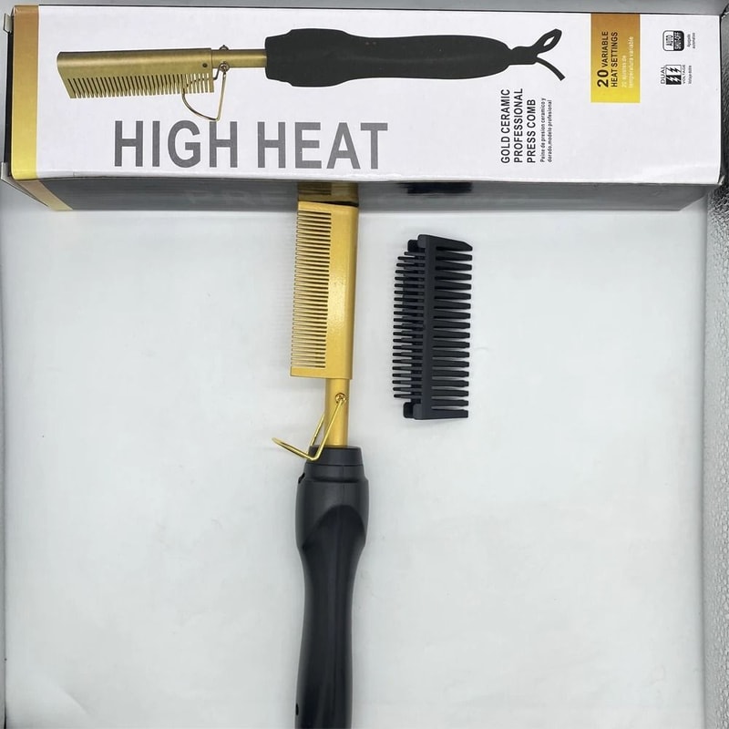 Electric Hot Comb Hair Straightener Fast Heating Pressing Comb Brush 5
