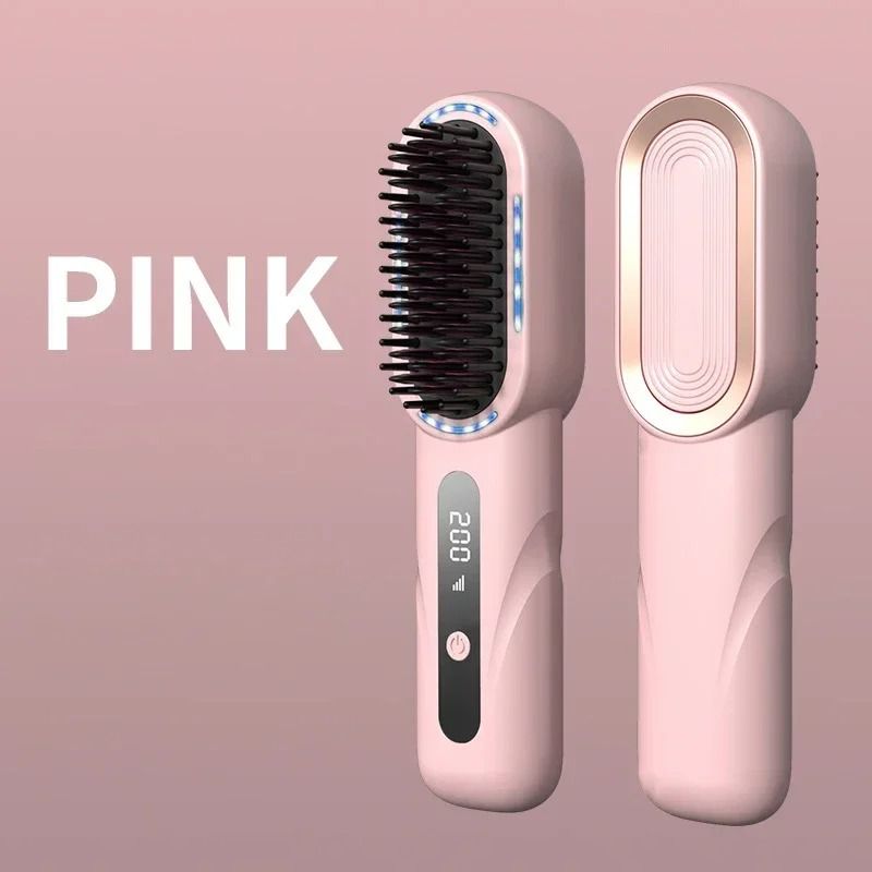 Wireless Hair Straightener Brush Rechargeable Ionic Anti Scald Styling Comb 2