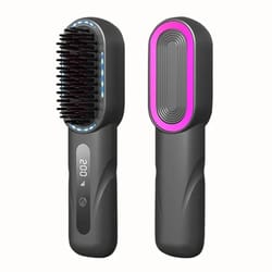 wireless hair straightener brush rechargeable ionic anti scald styling comb