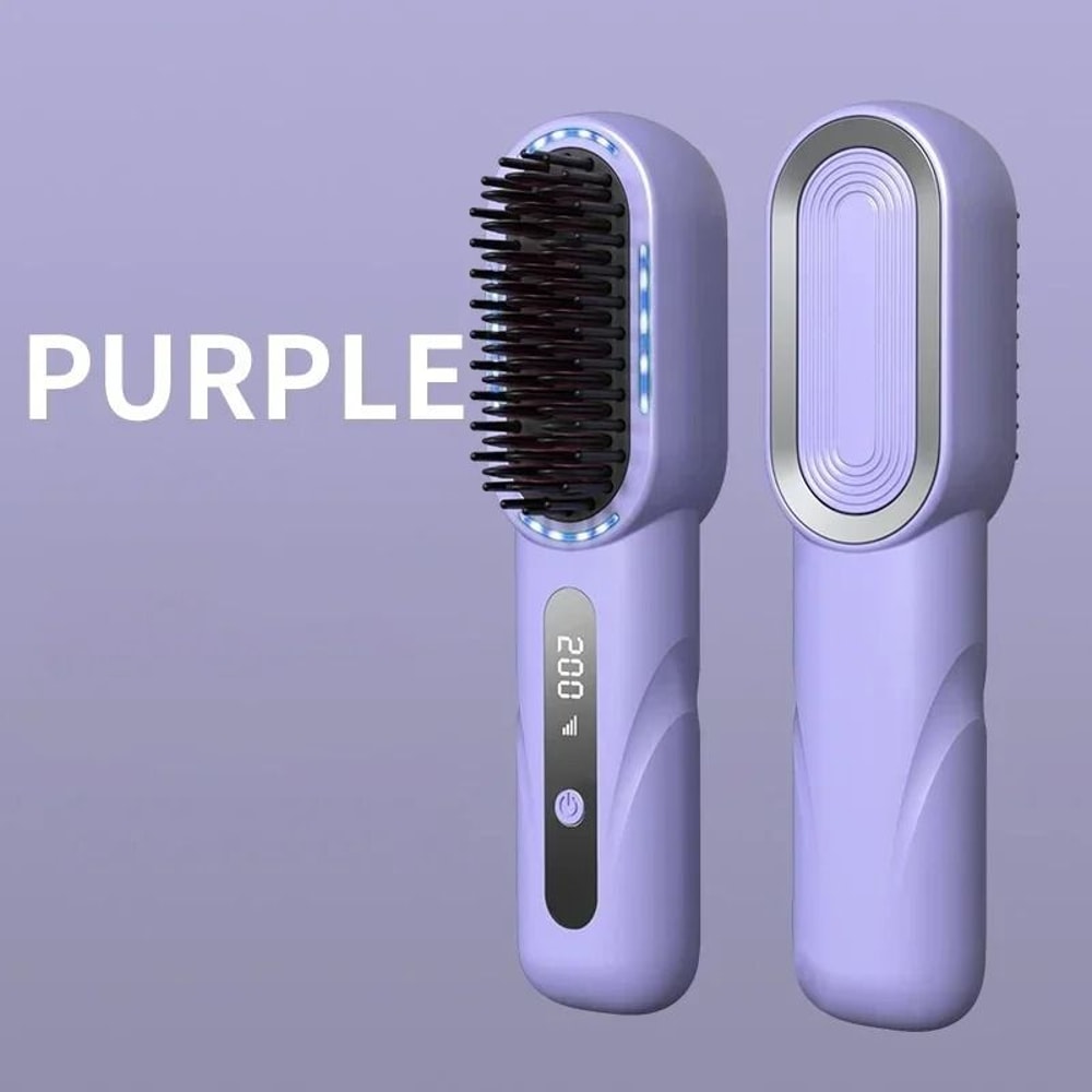 Wireless Hair Straightener Brush Rechargeable Ionic Anti Scald Styling Comb 4