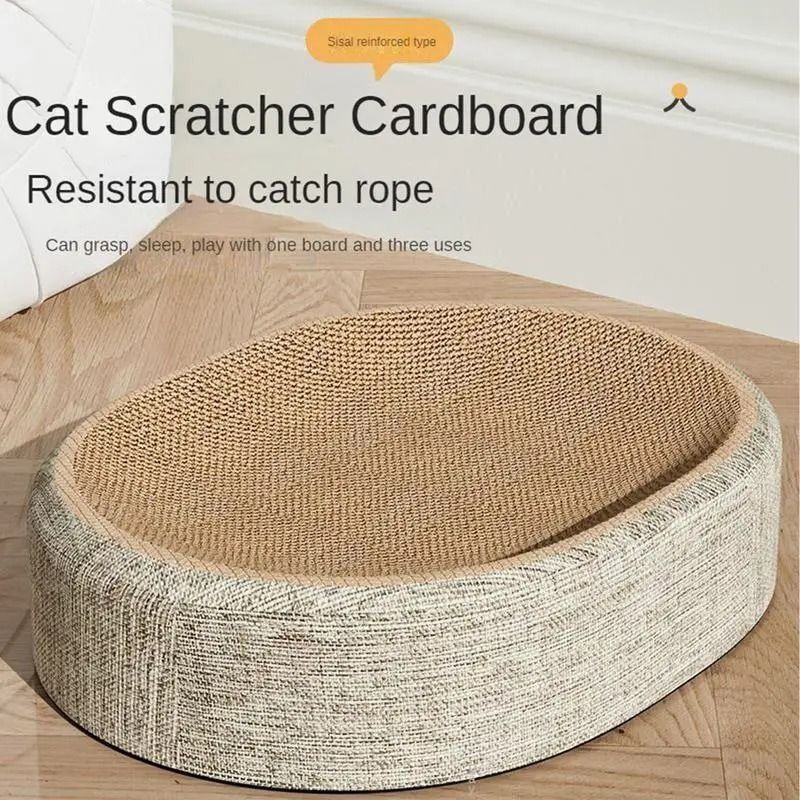 2 In 1 Cat Scratching Board Sisal Cat Scratcher Bed Furniture Protection Toy 6