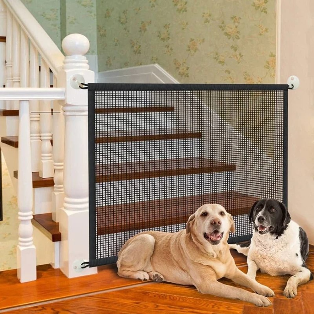 Portable Dog Safety Gate Mesh Pet Barrier Fence For Stairs And Doorways 5