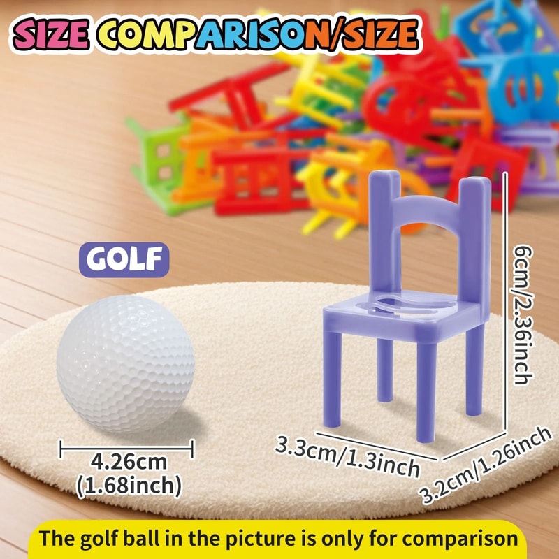 Educational Stacking Chairs Toy Balance Building Blocks Interactive Game 6