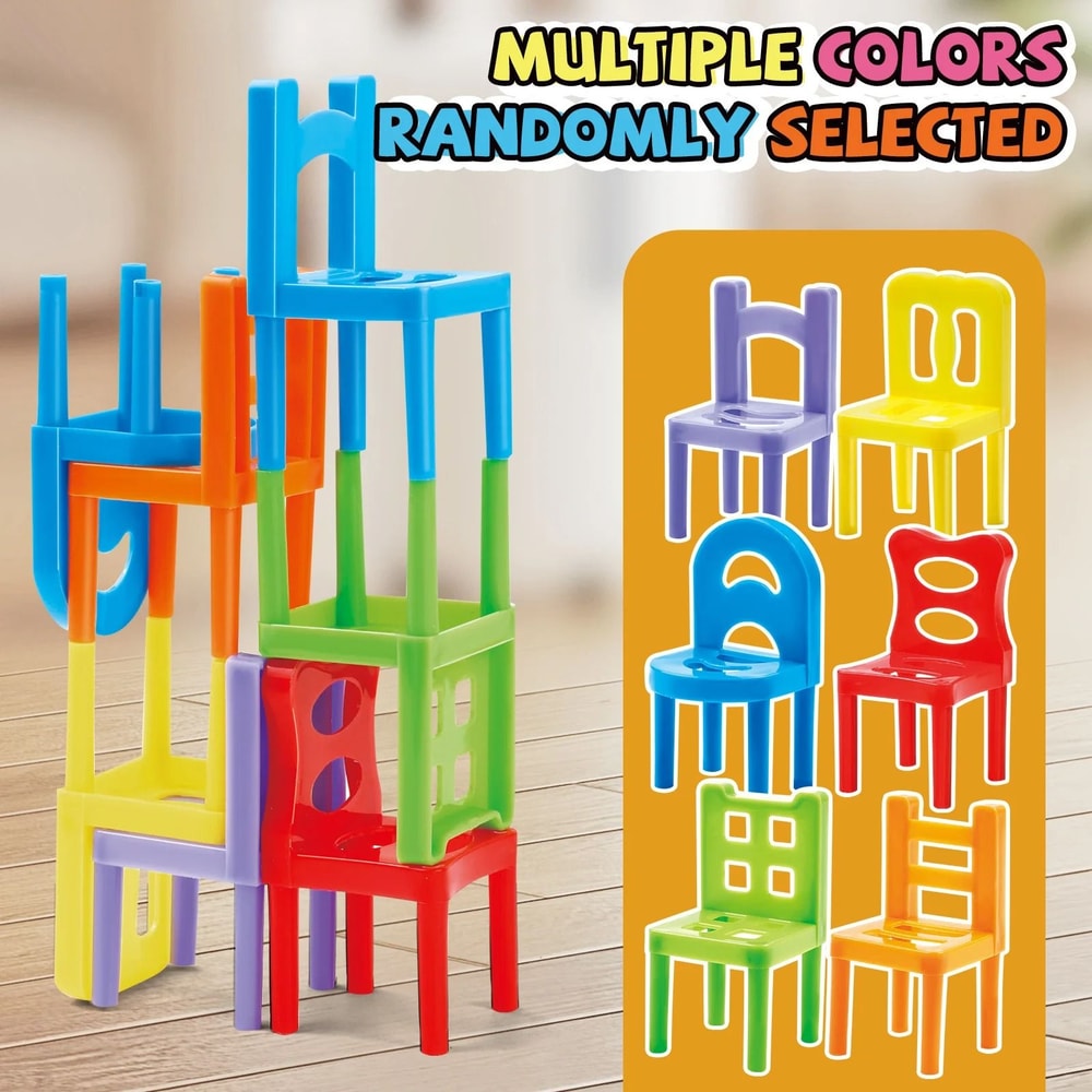Educational Stacking Chairs Toy Balance Building Blocks Interactive Game 7