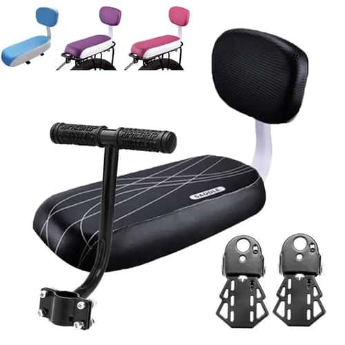 Bicycle Rear Seat Cushion PU Leather Bike Back Seat with Backrest for Passengers