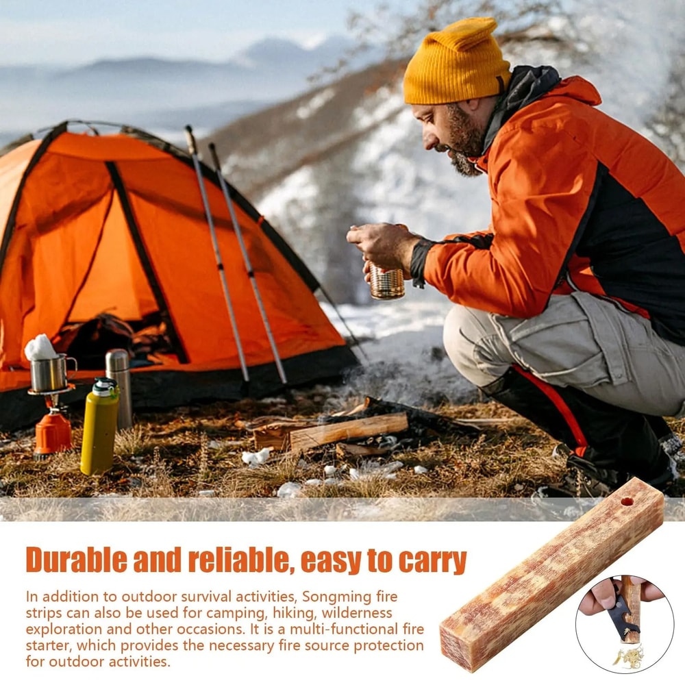 Natural Fire Starter Matches Pine Wood Camping Fire Starter Survival Tools Set 1