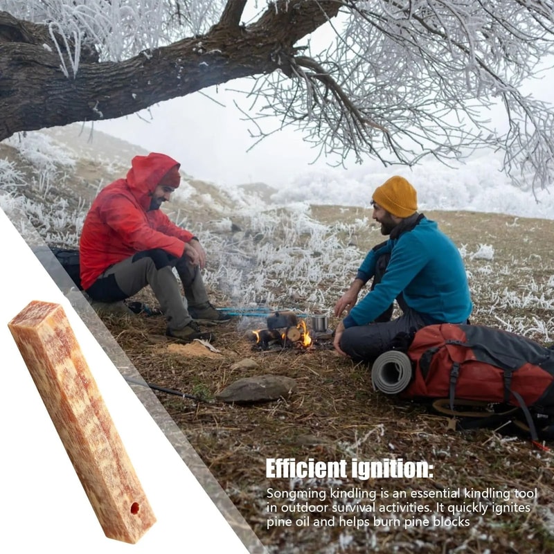 Natural Fire Starter Matches Pine Wood Camping Fire Starter Survival Tools Set 3