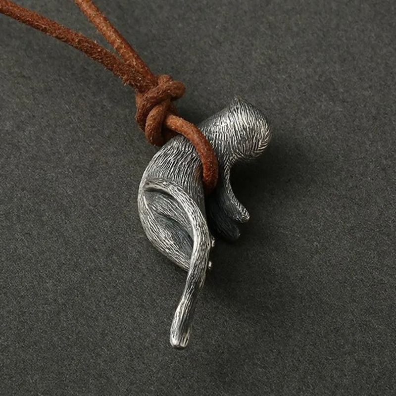 Cat Pendant Necklace Couple Necklace Set Cat Lover Jewelry Matching Necklace 2