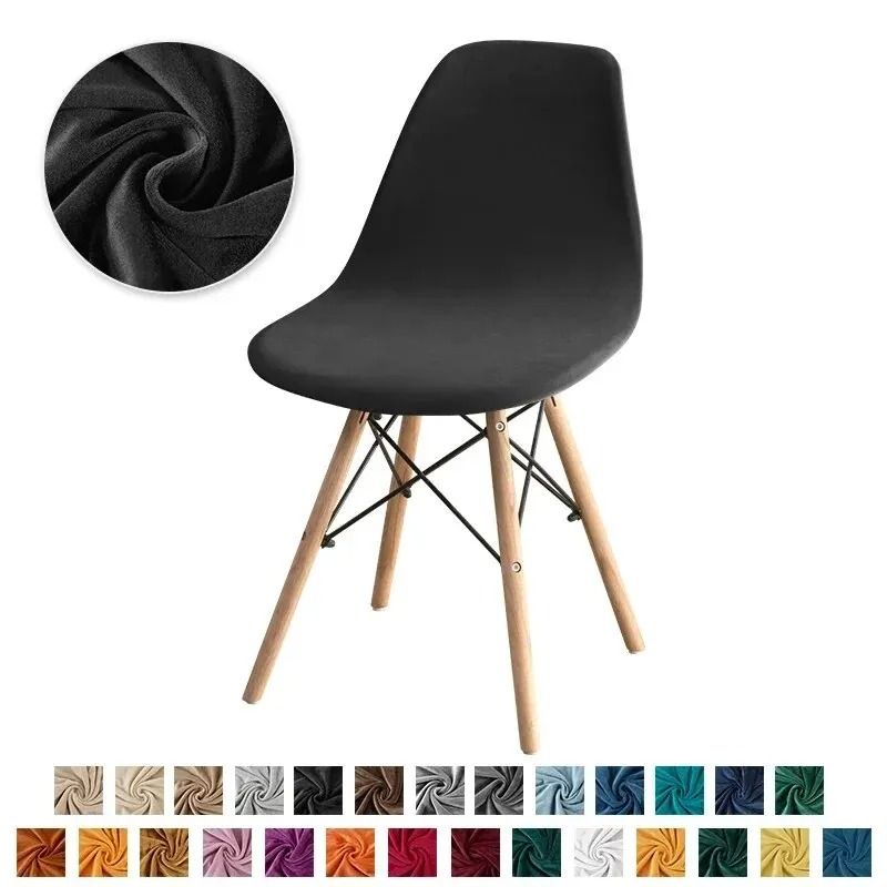 Velvet Chair Cover Stretch Dining Chair Cover Elastic Armless Seat Cover 4