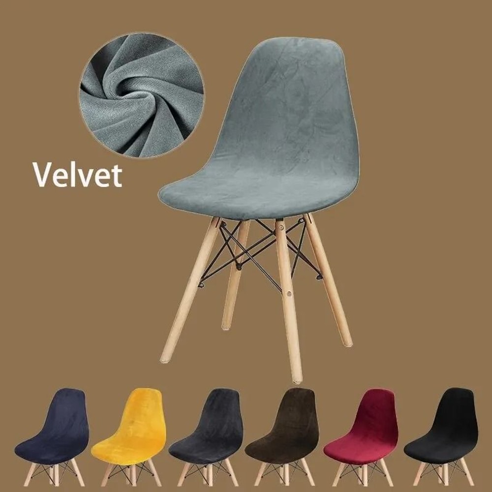 Velvet Chair Cover Stretch Dining Chair Cover Elastic Armless Seat Cover 0